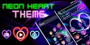 screenshot of Neon Heart Launcher Theme