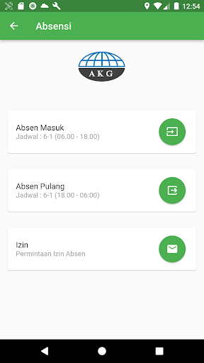 Android application Absensi AKG screenshort