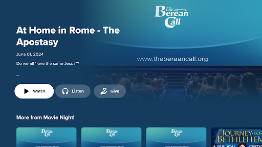 Screenshot of The Berean Call