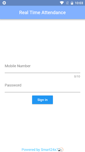 Android application Smart Attendance screenshort