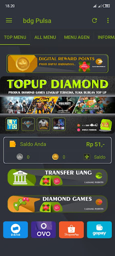 Android application bdg Pulsa screenshort