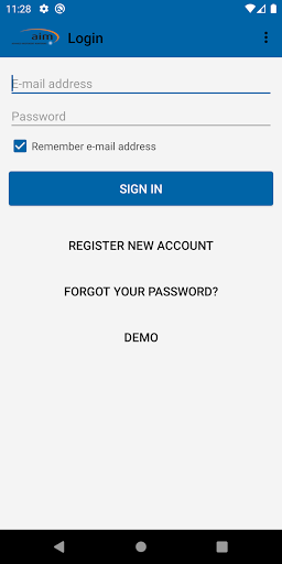 Android application AIM customer services screenshort