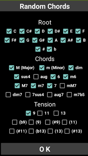 Random chords Sight reading Screenshot