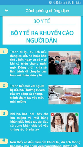 Android application Phòng chống dịch screenshort