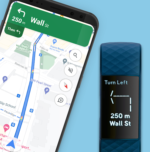Android application Fitbit Navigation through Maps screenshort