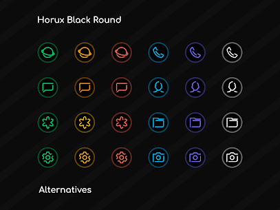 Horux Black Round Icon Pack MOD APK 5.1 (Patch Unlocked) 5