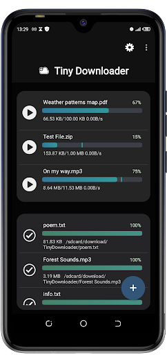 Android application Tiny Download Manager screenshort