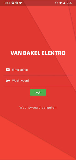 Android application Storingsdiensten Van Bakel Ele screenshort