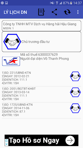 Lý lịch doanh nghiệp Screen 2