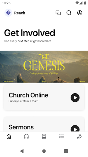Android application Reach Church screenshort
