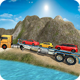 Car Transport Truck Driver in Mountain icon