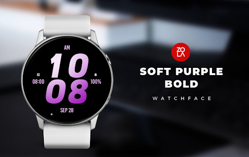 Android application Soft Purple Bold Watch Face screenshort