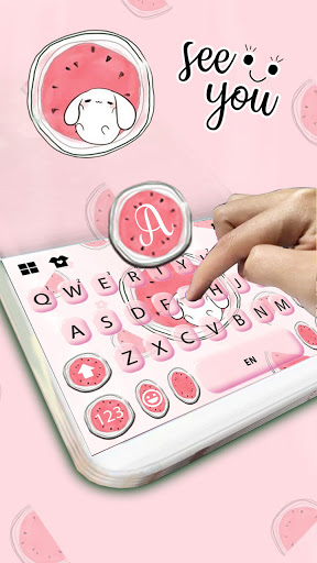 Watermelon Pink Keyboard Backg Screen 2