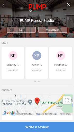PUMP Fitness Studio Screen 2
