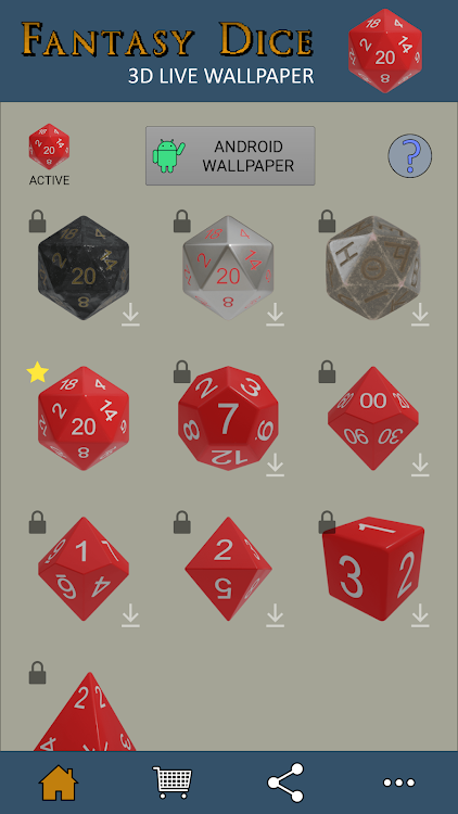 Fantasy Dice 3D Live Wallpaper - 0.3.27 - (Android)