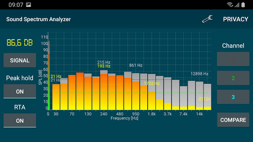 Sound Spectrum Analyzer Screen 2