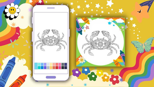 Coloring Book Crab Mandala