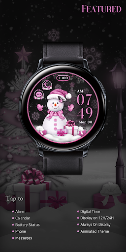 Pink Pastel Snowman_Watchface Screen 3
