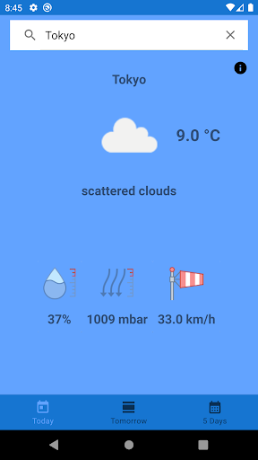 Android application Weather Vizier screenshort