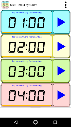 Android application MultiTimer4 byNSDev screenshort