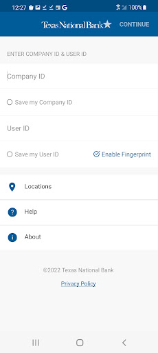 Android application Texas National Bank Biz screenshort