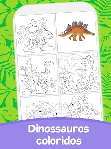 Dinossauros Fofos para Colorir