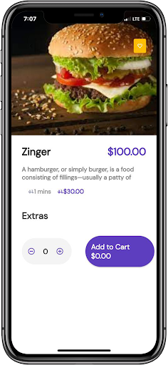 AiFood - Online Order Screen 2