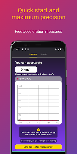Screenshot of Dragger-car acceleration meter