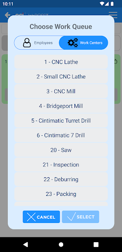 JobBOSS² Data Collection Screen 3