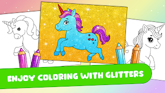 Game screenshot Unicorn Coloring Pages Glitter apk download