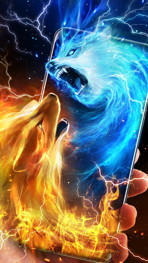 About Ice Fire Wolf Wallpaper Themes