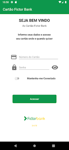 Android application Cartão Fictor Bank screenshort