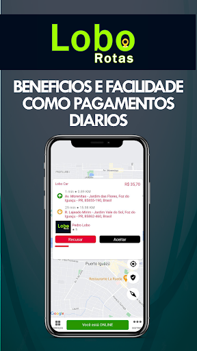 Android application Lobo Rotas - Motoristas screenshort