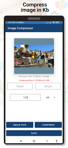 Compress Image Size in kbandmb