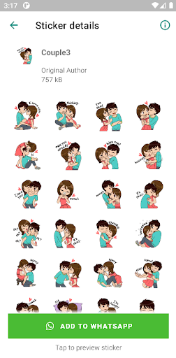 Cute Couple Love Stickers Screen 2