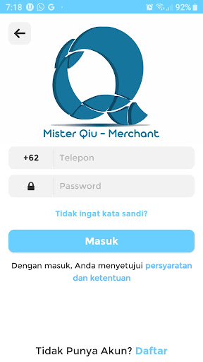 Android application Mister Qiu Merchant UMKM screenshort