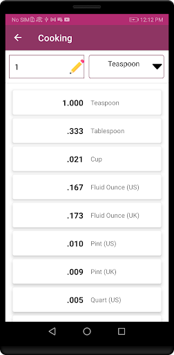 Unit Converter Screen 3