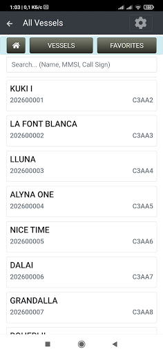All Vessels - cMate Screen 2