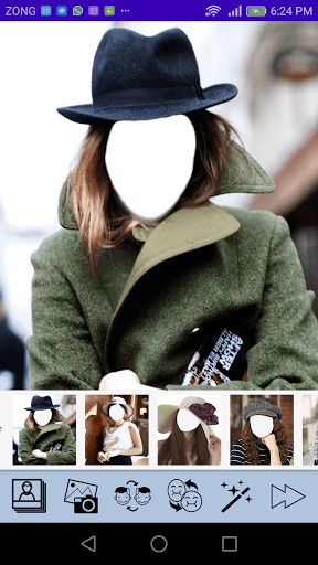Android application Girls Hat Photo Editor screenshort