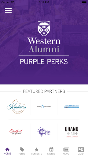 Android application WesternU Alumni PURPLE PERKS screenshort