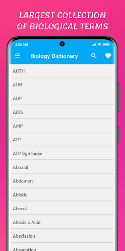 Android application Biology Dictionary screenshort