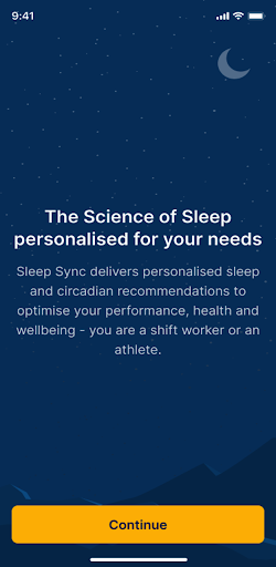 Android application SleepSync - Trial screenshort