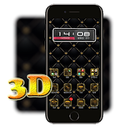 3D Ripple Gold Black Launcher Wallpaper Theme