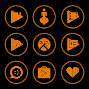 Orange On Black Icons By Arjun Arora 1.3.7 Icon