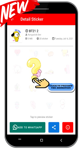 Animated BT21 Sticker For WAStickerApps