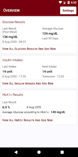 Android application Glucometer - Diabetes Tracking screenshort