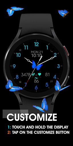 Blue Butterfly Watch Face