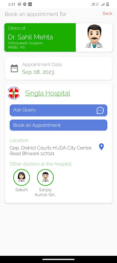 Singla Hospital Screen 2