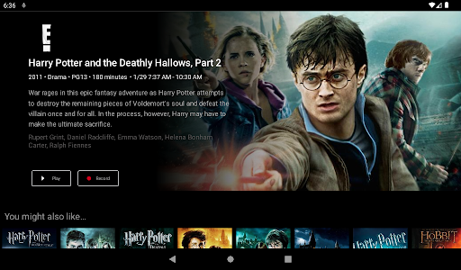 Screenshot of Vyve HDTV Service