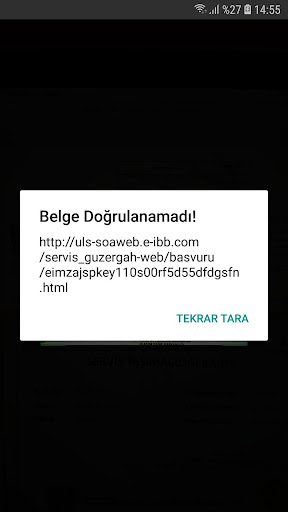 Android application İBB Belge Doğrulama screenshort
